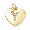 Brass Micro Pave Clear Cubic Zirconia Pendants KK-D229-01G-25-1