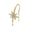 Brass Micro Pave Clear Cubic Zirconia Hoop Earring Findings KK-H521-01G-1