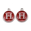 Platinum Plated Alloy Enamel Charms ENAM-S118-03H-P-1