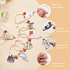 BENECREAT 12 Pcs 12 Style Cat Theme Alloy Enamel Wine Glass Charms AJEW-BC0003-89-4