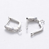 Brass Micro Pave Cubic Zirconia Hoop Earring Findings with Latch Back Closure KK-T048-032P-NF-2