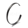 316 Surgical Stainless Steel Leaf Open Cuff Bangles for Women BJEW-P319-03B-AS-1