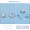 Unicraftale 4Pcs 4 Styles 304 Stainless Steel Open Cuff Ring Findings STAS-UN0049-03-5