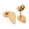 Ion Plating(IP) 304 Stainless Steel Stud Earring Findings STAS-O119-29G-2