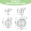 80Pcs 4 Styles Iron Bead Cage Pendants IFIN-HY0001-08-2