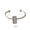 304 Stainless Steel Open Cuff Ring Components STAS-M057-01A-P-2