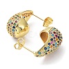 Cubic Zirconia Teardrop Stud Earrings EJEW-H137-01G-06-2
