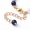 Natural Pearl & Natural Lapis Lazuli(Dyed) Beaded Bracelets BJEW-JB05153-04-3