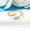 304 Stainless Steel & Natural Shell Cuff Rings for Women RJEW-G372-01G-05-1