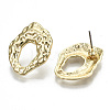 Rack Plating Hammered Alloy Stud Earring Findings PALLOY-N155-65-NR-2