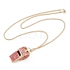 1Pc Iron Rhinestone Whistle Pendant Popcorn Chain Necklaces for Women NJEW-DR0001-03B-2