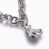Tarnish Resistant 304 Stainless Steel Charm Bracelets BJEW-L637-25-P-2