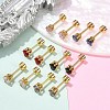 Flat Round Glass Ear Fake Plugs EJEW-H105-22G-B-2