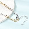4MM Two Tone 304 Stainless Steel Textured Paperclip Chain Necklaces for Man and Women SA-CBAB767-12GP-3