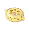 Real 18K Gold Plated Brass Micro Pave Cubic Zirconia Connector Charms KK-L209-048G-01-2
