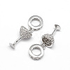 Large Hole Brass Micro Pave Cubic Zirconia European Dangle Charms CPDL-E027-02P-1
