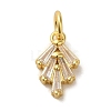 Brass Micro Pave Clear Cubic Zirconia Pendants KK-R162-025G-1