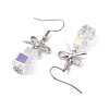 Brass with Glass Dangle Earrings for Women EJEW-TA00550-4