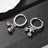 Brass Cubic Zirconia Hoop Earrings EJEW-Q015-01P-B-4