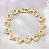 Brass Pave Cubic Zirconia Heart Tennis Bracelets for Women KK-CBA68DA-09G-02-3