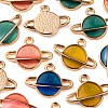 20Pcs 4 Colors Alloy Enamel Pendants ENAM-FS0001-07-4