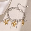 304 Stainless Steel Charm Bracelets BJEW-C116-01GP-1
