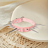 Punk Rock Style Alloy Spiked Cone Rivet Imitation Leather Chocker Necklaces NJEW-WH20011-10P-03-3