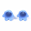 Rubberized Style Opaque Acrylic Bead Caps ACRP-T010-01A-2