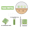 240Pcs 2-Hole Baking Paint Opaque Colours Glass Seed Beads SEED-SC0001-12E-2
