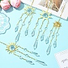 4Pcs 4 Styles Sun Metal Hanging Ornaments HJEW-CJ0001-21-5