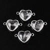Natural Quartz Crystal Love Heart Pendants G-T138-205C-P-1