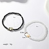 2Pcs 2 Color Natural Shell Cat & Gemstone Beaded Stretch Bracelets Set LJ6864-3