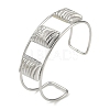 Non-Tarnish 304 Stainless Steel Wide Textured Open Cuff Bangles BJEW-Q348-05P-01-1