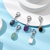 5Pcs Cuboid Natural Green Aventurine & Tiger Eye & Amethyst & Sodalite & Howlite Pendant Decorations HJEW-JM02341-2