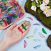 280Pcs 7 Colors Transparent Gradient Color Acrylic Pendants OACR-PH0004-66-3