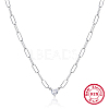 Anti-Tarnish 925 Sterling Silver Cubic Zirconia Pendant Necklaces for Women UW1038-1-1