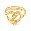 Real 18K Gold Plated Brass Alphabet Adjustable Rings RJEW-M139-18Z-2