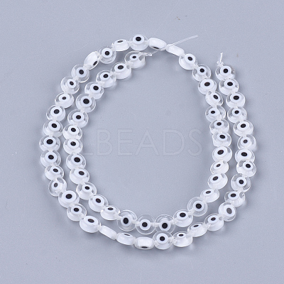 Handmade Evil Eye Lampwork Beads Strands LAMP-S191-02A-10-1