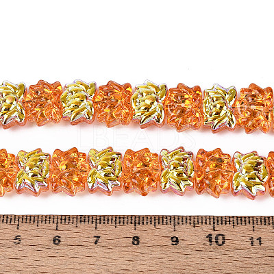Baking Paint Electroplate Transparent Glass Beads Strands EGLA-N020-04C-1