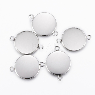 Tarnish Resistant 304 Stainless Steel Cabochon Connector Settings STAS-E146-19P-18mm-1