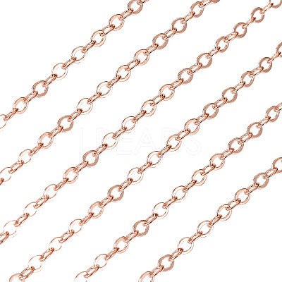 Brass Coated Iron Flat Cable Chains CH-TAC0007-02RG-1