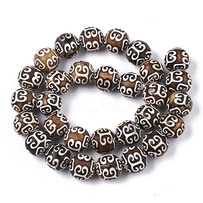 Tibetan Style dZi Beads Strands TDZI-R001-02-1
