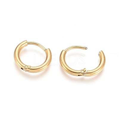 Ion Plating(IP) 304 Stainless Steel Huggie Hoop Earrings X-EJEW-F111A-13mm-G-1