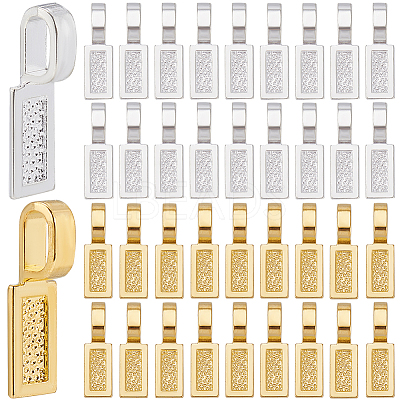 100Pcs 2 Colors Tibetan Style Alloy Glue-on Flat Pad Bails FIND-SP0001-90-1