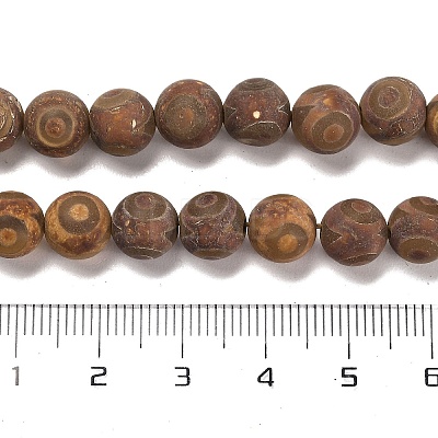 Natural Tibetan 3-Eye dZi Agate Beads Strands G-B079-C01-02-1