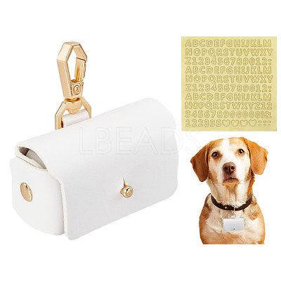 Imitation Leather Wedding Ring Storage Case with Alloy Clasps and PVC Stickers for Pet AJEW-FG0004-27A-1