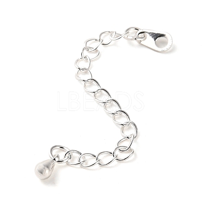 Rack Plating Brass Curb Chain Extender KK-Q807-11S-1