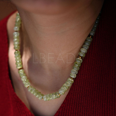Glass Rondelle Beaded Necklaces with Alloy OT Clasps for Women WG710A2-01-1