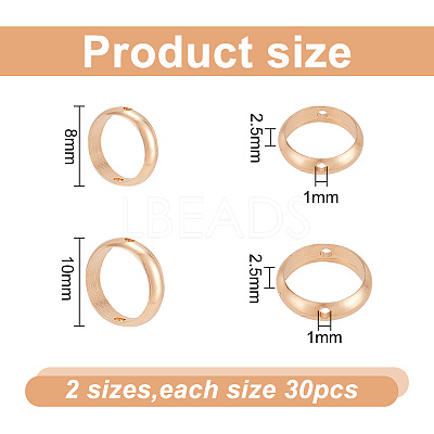 60pcs 2 style Brass Bead Frame KK-AR0002-94-1