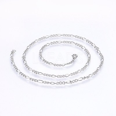 Non-Tarnish 304 Stainless Steel Figaro Chain Necklaces NJEW-F227-03-01-1